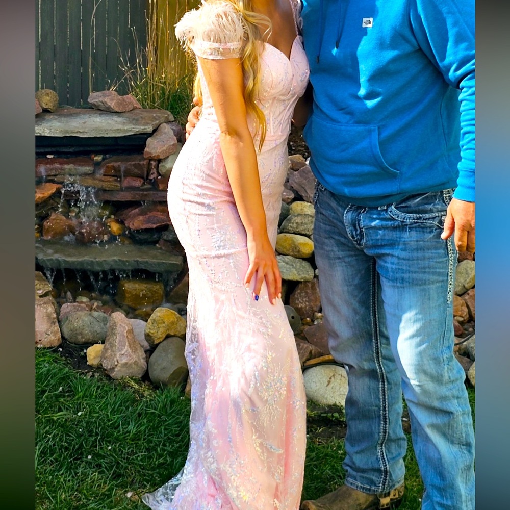 Pink Sprakly Prom Dress